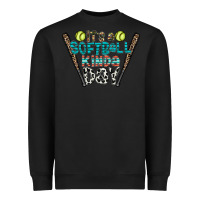 Black softball Heavyweight Sweatshirt - CowhideDigitalArt