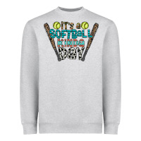 Heather Grey softball Heavyweight Sweatshirt - CowhideDigitalArt