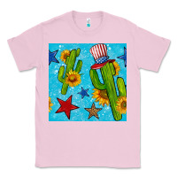 Bubblegum Pink 4th of july cacti seamless pattern Classic Tee - BundleAndBundleShop