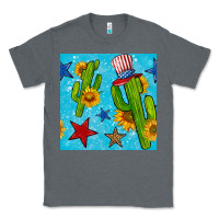 Charcoal Heather 4th of july cacti seamless pattern Classic Tee - BundleAndBundleShop