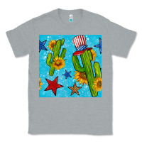 Heather Grey 4th of july cacti seamless pattern Classic Tee - BundleAndBundleShop