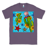 Lavender 4th of july cacti seamless pattern Classic Tee - BundleAndBundleShop