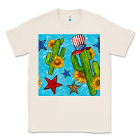 Natural 4th of july cacti seamless pattern Classic Tee - BundleAndBundleShop