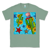 Sage 4th of july cacti seamless pattern Classic Tee - BundleAndBundleShop