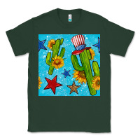 Sports Green 4th of july cacti seamless pattern Classic Tee - BundleAndBundleShop