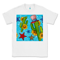 White 4th of july cacti seamless pattern Classic Tee - BundleAndBundleShop