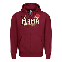 Burgundy t ball mama baseball Zipper Hoodie - MaliasSmallBusiness