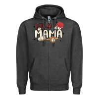 Charcoal Heather t ball mama baseball Zipper Hoodie - MaliasSmallBusiness