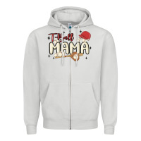 Dove Grey t ball mama baseball Zipper Hoodie - MaliasSmallBusiness