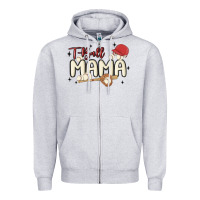Heather Grey t ball mama baseball Zipper Hoodie - MaliasSmallBusiness