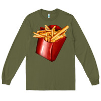 Army Green french fries Long Sleeve Tee - AdoDesignShop