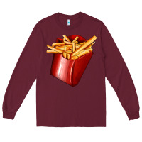 Burgundy french fries Long Sleeve Tee - AdoDesignShop