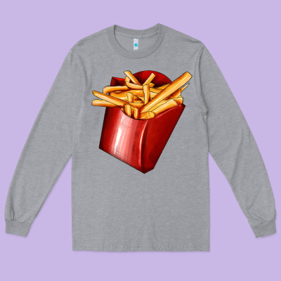 French Fries Long Sleeve Tee Designed By Adodesignshop