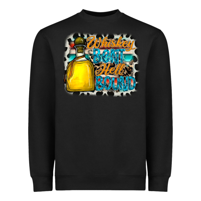 Whiskey Bent Hell Bound Heavyweight Sweatshirt by CowhideDigitalArt | Teevron