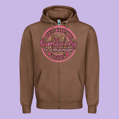 Dumbfuckery To Minimum Zipper Hoodie Designed By Maliassmallbusiness