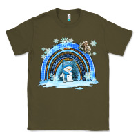Army Green winter   rainbow and snowman Classic Tee - AdoDesignShop