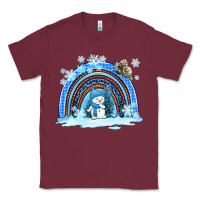 Burgundy winter   rainbow and snowman Classic Tee - AdoDesignShop