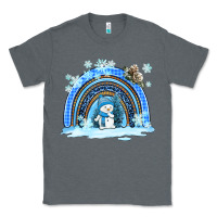 Charcoal Heather winter   rainbow and snowman Classic Tee - AdoDesignShop