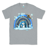 Heather Grey winter   rainbow and snowman Classic Tee - AdoDesignShop