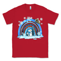 Red winter   rainbow and snowman Classic Tee - AdoDesignShop