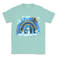 Seafoam winter   rainbow and snowman Classic Tee - AdoDesignShop