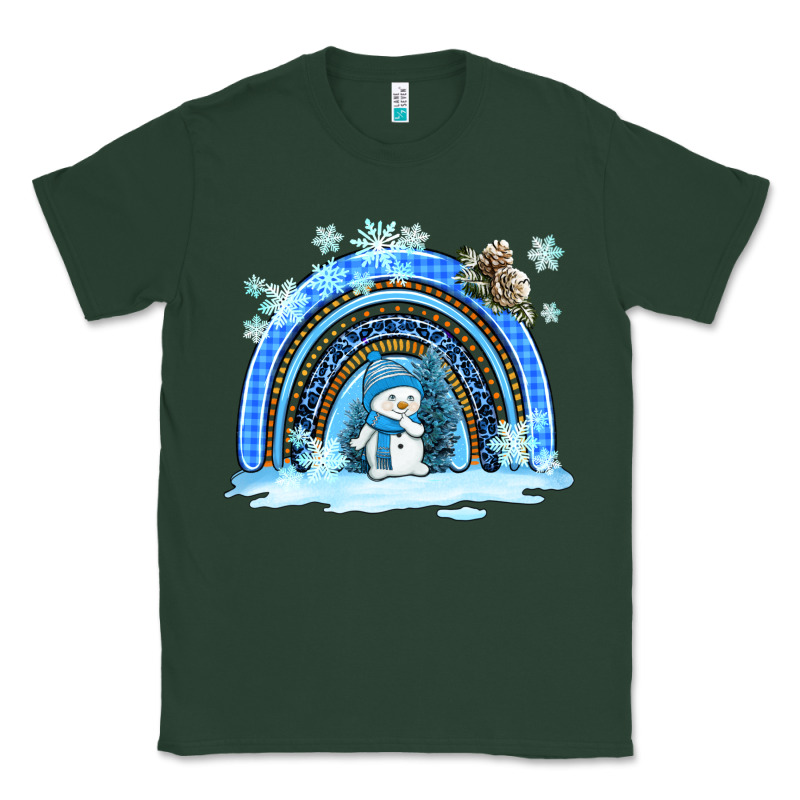 Winter   Rainbow And Snowman Classic Tee by AdoDesignShop | Teevron