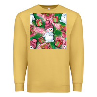 Antique Gold cute snowman and gift box with leopard seamless pattern bbs Premium Sweatshirt - BundleAndBundleShop
