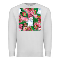 Dove Grey cute snowman and gift box with leopard seamless pattern bbs Premium Sweatshirt - BundleAndBundleShop