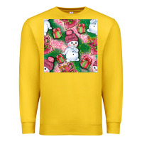 Lemon cute snowman and gift box with leopard seamless pattern bbs Premium Sweatshirt - BundleAndBundleShop