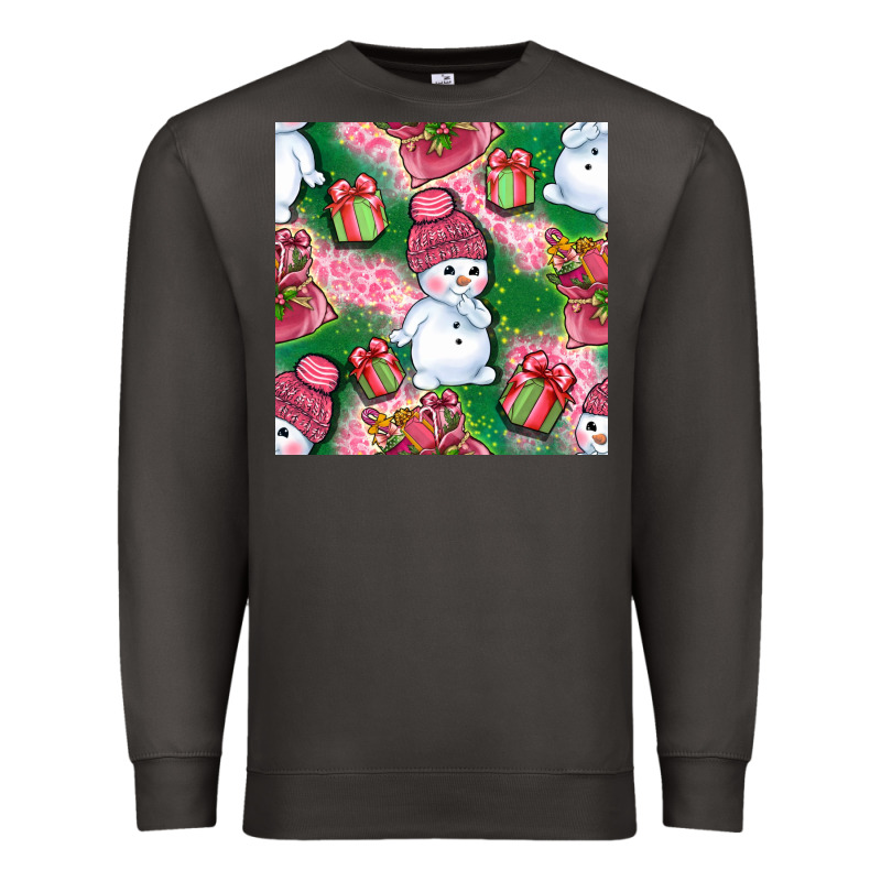 Cute Snowman And Gift Box With Leopard Seamless Pattern Bbs Premium Sweatshirt by BundleAndBundleShop | Teevron