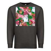 Smoke cute snowman and gift box with leopard seamless pattern bbs Premium Sweatshirt - BundleAndBundleShop
