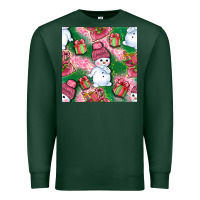 Sports Green cute snowman and gift box with leopard seamless pattern bbs Premium Sweatshirt - BundleAndBundleShop