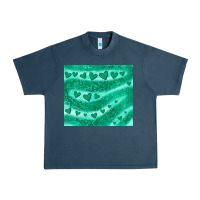 Midnight Navy green glitter heart Urban Heavy Tee - JahusDesignShop