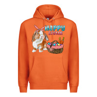 Carrot Happy Easter Bunny And Egg Basket Premium Hoodie - RanaPortraitStore