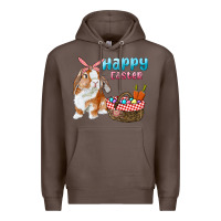 Coffee Happy Easter Bunny And Egg Basket Premium Hoodie - RanaPortraitStore