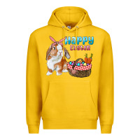 Lemon Happy Easter Bunny And Egg Basket Premium Hoodie - RanaPortraitStore