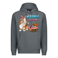 Rock Happy Easter Bunny And Egg Basket Premium Hoodie - RanaPortraitStore