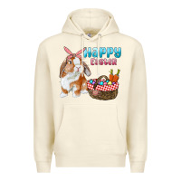 Sandshell Happy Easter Bunny And Egg Basket Premium Hoodie - RanaPortraitStore