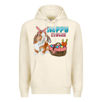 Tofu Happy Easter Bunny And Egg Basket Premium Hoodie - RanaPortraitStore