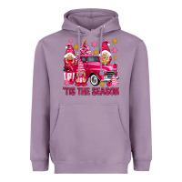 Lavender Tis' the season pink Christmas gnomes truck Heavyweight Hoodie - NancyCooperArtShop