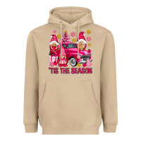 Mushroom Tis' the season pink Christmas gnomes truck Heavyweight Hoodie - NancyCooperArtShop