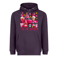 Plum Tis' the season pink Christmas gnomes truck Heavyweight Hoodie - NancyCooperArtShop