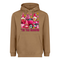 Toasted Coconut Tis' the season pink Christmas gnomes truck Heavyweight Hoodie - NancyCooperArtShop