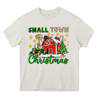 Cream Small Town Christmas Heavy Core Tee - Artiststas