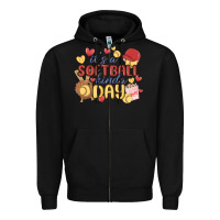 Black it's a softball kinda day Zipper Hoodie - MaliasSmallBusiness
