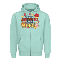 Seafoam it's a softball kinda day Zipper Hoodie - MaliasSmallBusiness