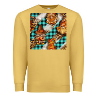 Antique Gold thanksgiving gnomies with leopard and tartan seamless pattern bbs Premium Sweatshirt - BundleAndBundleShop
