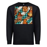 Black thanksgiving gnomies with leopard and tartan seamless pattern bbs Premium Sweatshirt - BundleAndBundleShop