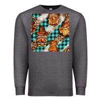 Charcoal Heather thanksgiving gnomies with leopard and tartan seamless pattern bbs Premium Sweatshirt - BundleAndBundleShop