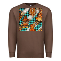 Chestnut thanksgiving gnomies with leopard and tartan seamless pattern bbs Premium Sweatshirt - BundleAndBundleShop